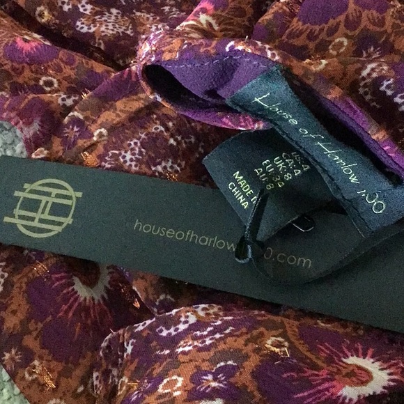 House of Harlow tiered boho dress with scattered metallic threading, size 4, NWT - Picture 15 of 15